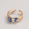 Xuping Ring in Gold-Tone with Blue Stone, Sizes 16 and 18