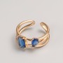 Xuping Ring in Gold-Tone with Blue Stone, Sizes 16 and 18