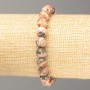 Rhodonite natural stone bracelet with smooth beads, 8 mm diameter, 18 cm length