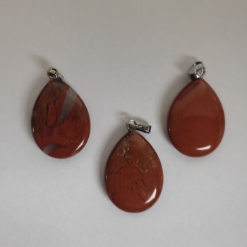 Drop Pendant, Red Jasper Stone, 2.5×1.8 cm