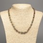 Heliotrope Jasper Necklace, natural stone, smooth cylindrical beads, diameter 10x6 mm, length 48 cm ±