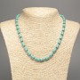 Turquoise necklace with smooth cylinder beads, diameter 10x6 mm ±, length 47 cm ±