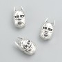 Bead insert 'Batman', diameter 15×8×7mm, pack 20 g, 10 pcs ±, metal color 'silver'