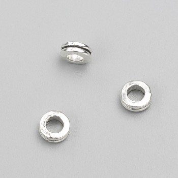 Bead insert findings, diameter 6x3 mm, 50 pcs ±, metal color 'silver'