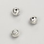 Bead-insert findings, 6 mm diameter, faceted, 20 g, 31 pcs ±, silver