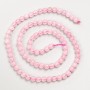 Pink Quartz Beads, Natural Stone, Smooth Round Beads, Diameter 4.5 mm, Length 38 cm on Thread