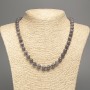 Necklace 'Labradorite' smooth beads, 8 mm diameter ±, length 50 cm ±, made from white nephrite (synthetic dyed)