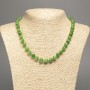 Green Jadeite Necklace with Smooth 8mm Beads, approx. 50 cm long, made of white nephrite (synthetic dyed)