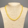 Necklace Sunny Yellow Citrine, smooth beads, 6 mm, 50 cm long, made of white nephrite (synthetic-dyed)