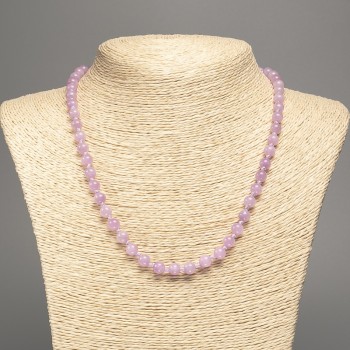 Purple 'Kunzite' Necklace with smooth beads 6mm
