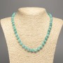 Light-Green Necklace 'Aquamarine' Smooth Beads, 8 mm Diameter ±, 50 cm Length ±, White Nephrite (Synthetic Dyed)