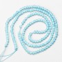 Small synthetic spinel beads, blue, faceted 2 mm rounds on thread, 37 cm length