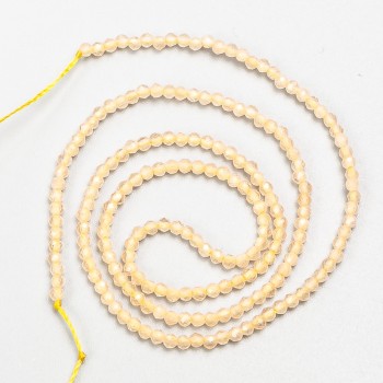 Small Spinel Beads (Synthetic) Beige Champagne 2mm Faceted