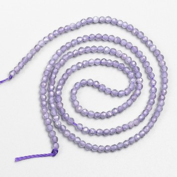Small spinel beads (synthetic) purple amethyst, faceted round beads, 2 mm diameter, on a thread, length 37 cm