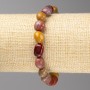 Bracelet with Mookaite Jasper, Faceted, 8×10 mm diameter ± on elastic, length 18 cm+