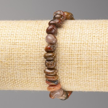 Jasper gemstone bracelet, assorted faceted, 8x10 mm ± on elastic, length 18 cm+