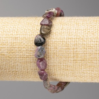 Bracelet with tourmaline cabochon stones, diameter 10x12 mm ± on elastic, length 18 cm+
