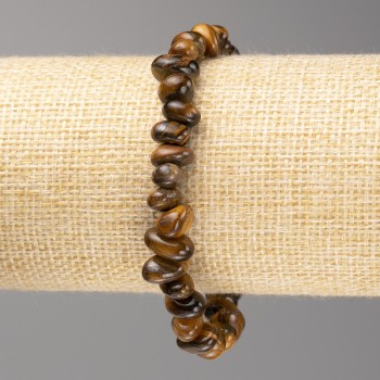 Tiger's Eye stone bracelet, faceted beads, 6x9 mm ±, on elastic, length 18 cm