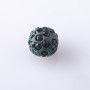 Shamballa Bead, 10mm Diameter, Dark Green Faceted, 9 pcs