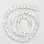 Rock crystal beads, natural stone faceted cube on a thread, diameter 7 mm ±, length 38 cm ±