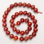 Carnelian Beads, Natural Stone, Faceted Round Beads on Thread, 10 mm Diameter, 38 cm Length