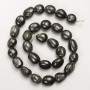 Seraphinite Beads, Natural Stone, Faceted on a Thread, Diameter 12x14 mm, Length 40 cm