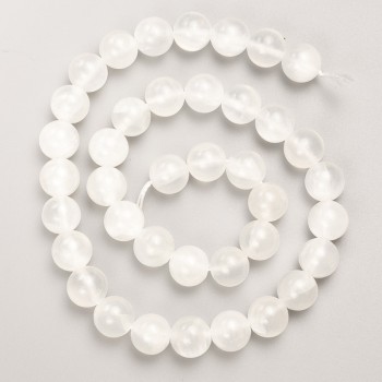 Bilomorit Beads, Natural Stone, Smooth Round Beads on Thread, Diameter 10mm ±, Length 39cm ±