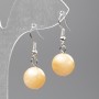 Earrings 'Selenite' (artificial acrylic) smooth ball, diameter 12.5 mm, length 3.5 cm