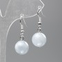 Aquamarine Earrings (Acrylic) Smooth Bead, 12.5 mm Diameter, 3.5 cm Length