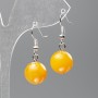 Earrings 'Citrine' (acrylic) smooth bead, 12.5 mm diameter, 3.5 cm length