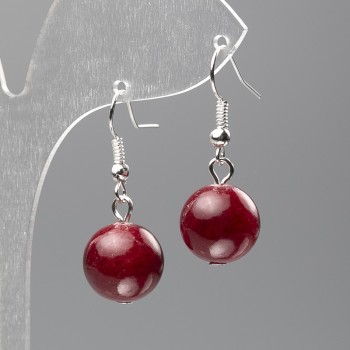 Tourmaline Earrings (artificial acrylic) smooth bead, diameter 12.5 mm, length 3.5 cm