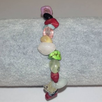 Bracelet 'Assorted Crumbs' on elastic, 8 mm diameter, 18 cm length