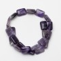 Amethyst Beads, Natural Stone, Rectangular Shape, 13×18×6 mm, Length 40 cm on a Beading Thread