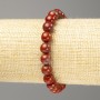 Red Jasper Bracelet, natural stone, smooth beads, diameter 8.5 mm, length 18 cm (stretch)