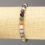 Bracelet 'Assortment of Natural Stones', Faceted Bead, Diameter 6(±)mm, Length 18 cm (Stretch)