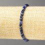 Sodalite bracelet with natural stone, faceted cube beads, 4-5 mm diameter, 18 cm length (stretch)