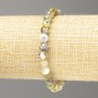 Bracelet with Green Opal, Natural Stone, Smooth Bead, 7 mm diameter, 18 cm length (stretch)