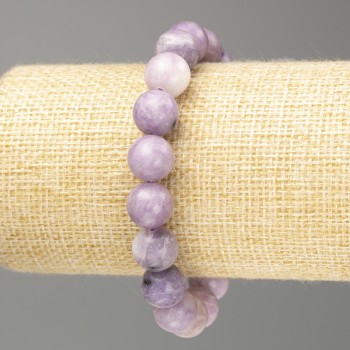 Lepidolite Bracelet (Synthetic Acrylic) Smooth Bead, 10.5 mm diameter, 18 cm length (stretch)