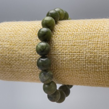 Jadeite Bracelet (artificial acrylic) with smooth beads, diameter 10.5 mm ±, length 18 cm (stretch)