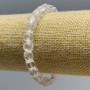 Bracelet with rock crystal natural stones, faceted cube beads, diameter 7.5 mm, length 18 cm (stretch)