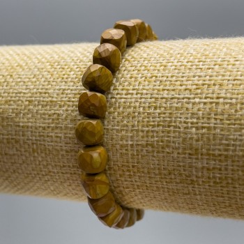 Wooden Jasper Bracelet with Faceted Cubes