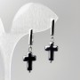 Earrings 'Hematite Cross', diameter 10x16 mm ±, length 33 mm