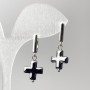Earrings 'Hematite Cross', diameter 12mm, length 32mm
