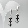 Earrings Hematite Crosses, diameter 8x26 mm, length 43 mm