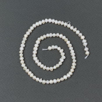 Freshwater pearls with a gasoline tint on a thread, diameter 5x4 mm, length 35 cm ±