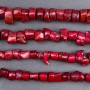 Natural faceted coral on beading line, diameter 20x12mm ±, diameter 14x10mm ±, length 42 cm (per 100 g) (assorted sizes)