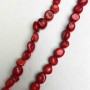 Natural coral oval on thread, diameter 11-13×11-12 mm, length 40 cm