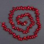 Natural coral beads, 8×5 mm, 40 cm length on thread