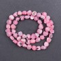 Faceted beads, pink-tinted mother-of-pearl, 8x6 mm, approx. 41 cm on thread