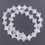 Mother-of-pearl Clover beads, 12x3 mm, 39 cm length on thread